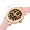 Нарученные часы леопардовый принт Quartz Watch Fashion Animal Стильное женское запястье стальное офис Широкополосы.