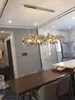 Modern Stainless Steel Chandelier Leaf Sequin Restaurant Hanging Lamp Golden Personality Shop Bar Kitchen Island