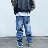 American Retro Vintage Star broderade jeans herrens höst- och vintermodemärke Löst raka hiphop high street byxor
