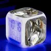 기타 시계 액세서리 늑대 3D 프린트 만화 LED 시계 디지털 동물 전자 경보 아동을위한 성인 선물 287m