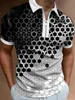 2021 heißer Vintage Patchwork drehen-unten Kragen Polo Shirts Herren Sommer Casual Kurzarm Zip-up Pullover Mode Polo-shirt Männer