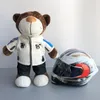 Toy Helmet Ornaments Motorcycle Jewelry Decoration Accessories Trunk Pendant Riding Clothing Spare Bear Lovers Collection Gifts 220329