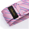 Conjunto de corbata de Paisley a rayas rosas de alta calidad para hombre, accesorios de fiesta de boda de negocios de 8cm, corbata para hombre, pañuelo