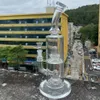 Bongo de vidro científico de 13 polegadas cachimbos de água grossos de alta qualidade para fumo de coroa dupla grandes equipamentos de dab