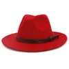 2022 Autumn Winter Feel Fedoras Hats for Women Mężczyzny szeroki Brim Panamas Church Caps Dżentelmen Elegant Jazz Hat