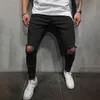 Pantaloni da uomo Skinny Casual Casual 2022 Hip Hole Harem Streetwear Mens Moda Cargo Jogger Workout Design Abbigliamento sportivo