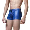 Mutande Uomo Sexy Althetic Strap Intimo Stringato Boxer corto Boxer in ecopelle Pantaloncini Mutande