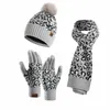 Berets Women's Hat Scarf Gloves Sets Outdoor Accessories Touch Screen Warm Long Soft Cable Knit SetsBerets