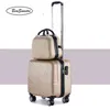 Beasumore Inch Korean Rolling Luggage Sets Spinner Women Suitcase Wheels Students Password Travel Bag Cabin Trolley J220707