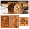 Moldes de cozimento de madeira cortador de moldes de molde Animal escultura de cozinha biscoito de biscoito de natal decoração de ferramentas