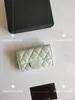 Mode kvinnors avancerade designer plånbok damer svart rosa plakeser högkvalitativa mynt kanellväskor ficka interiör spela läder lyxhandväskor med låda