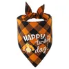 Hundkläder Halloween Dog Bandanas Washable 100% Cotton Pet Kerchief Scarf Plaid Triangle Bibbs