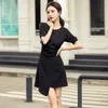 Abiti casual Abito estivo Elegante Vintage Oneck Women Office Bodycon Bandag Vestito estivo asimmetrico Party Pieghe sexy Abiti coreaniCasual