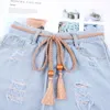 Belts Braided Weaving Womens Female Tassel Waist Rope Knot Decoration Dress Korean Version Lengthening Straps