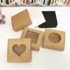 50 Stück Papier Hochzeitsbevorzugung Geschenkbox Kraftpapier Kekse Süßigkeiten PVC Fensterboxen Geburtstagsfeier Versorgung Zubehör Verpackungsbox CX220423