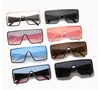 Mode surdimensionné carré lunettes de soleil femmes rétro dégradé grand cadre lunettes de soleil femme une pièce Gafas ombre miroir lentille claire