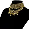 Chokers Boheemian Vintage Alloy Black Stone Choker kettingen voor vrouwen Gypsy Tribal Turkse Chunky Necklace Festival Party Sieraden Gift Sidn2