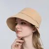 Berets Fashion Women Sun Hats Female Protection Basin Hat Lady Summer Travel Foldable Bucket Small Eaves Fisherman CapsBerets