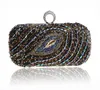 Bolsas de noite Gem Diamond Diamond Bead Leaf Crystal Clutch