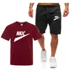 Décontracté hommes survêtement été T-Shirt Shorts deux pièces ensemble hommes vêtements de sport couleur unie à manches courtes hommes ensemble costume de sport