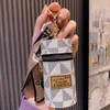 Designer Letter Key Rings Silk Scarf Lipstick Keychains Fashion PU Leather Purse Pendant Car Keyring Chain Charm Brown Flower Mini Bag Trinket Gift for Men Women