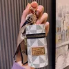 Designer Letter Key Rings Silk Scarf Lipstick Keychains Fashion PU Leather Purse Pendant Car Keyring Chain Charm Brown Flower Mini234T