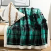 Blankets Jacquard Striped Throw Blanket Flannel Fleece Soft Adult Bed Cover Winter Warm Stitch Fluffy Linen Bedspread For Sofa