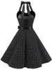 Robe Vintage femmes été Sexy à pois imprimé licou fête es Vestidos Robe Pin Up Rockabilly Y2K 220418