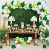 Party Décoration Jungle Safari Animal Ballons Ballons Guirlande Kit avec Palm Feuilles Ivy Vignes pour garçon Enfants Anniversaire sauvage Baby Douche Tropical Décor tropical