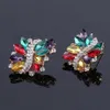 Charm Wedding Jewelry Color Crystal Rhinestones Blomma halsband örhängen uppsättning för kvinnor mode brud smyckesuppsättningar