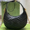 658551 fashion woman half moon marmont gucic crossbody womens bag shaped ophidia high quality mini bag leather canvas shoulder bags g