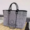 Designer Luxury Women's Handbags Evening Bags Ch Brand Canvas Embroidered Women Beach Bag Fashion High Quality Classic Large 3227