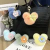 Tecknad nyckelring med Pompon -tillbehör Musdesigner Keyring Söt plyschbil Key Chain Holder Bag Charm Fashion Pendant mångsidig