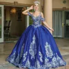 vestiti quinceanera d'argento blu royal