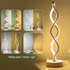 Ménage lampes de table bureau acrylique fer incurvé éclairage moderne LED spirale lumière chambre salon chevet veilleuse