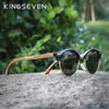Kingseven ręcznie robione wysokiej jakości czarne okulary przeciwsłoneczne z drewna czarnego orzecha włoskiego mężczyźni Kobiety Polaryzowane lustro okularowe Słońce Męskie UV400 Shades 220511