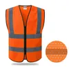 Motorcykelkläder MESH Säkerhetssäkerhet Vest Hög synlighet Reflekterande ränder Orange Yellowmotorcykel