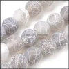 Andra lösa pärlor smycken frostad vädertråd agat runt diy handgjorda bländare 1 mm sfäriska kedjan tillbehör smycken droppleverans 2021