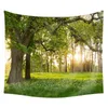 Tapijt Achtergrond Mooie natuur Landschap Zonneschijn Bosafdruk Tapijtwand Hangende bank Slaapkamer Home Decor Tapestry J220804