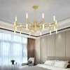 Modern Mode Designer Lampa Svart Guld LED Tak Art Deco Suspended Candelier Light Lampa för kök vardagsrum Loft sovrum