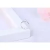 Fashion Four Claws 100% 925 Sterling SILVER Round Simulated Crystal Jewelry Diamond Wedding Rings Finger For Women Jewelry