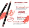 Карандаши для губ Черный водонепроницаемый 12 цветов губ Liner Lipstick Pen Подличный макияж естественно прост