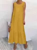 Celmia 2022 Summer Maxi Long Dress Bohemian See-Frough Women Ruffles Beach Sundress swobodne luźne bez rękawów Cienka impreza Vestido Y220526