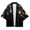 Vestuário étnico Tradicional Haori Feminino Masculino Harajuku Moda Japonesa Streetwear Cardigan Yukata Quimono Universo Camisa com Impressão de Planeta Étnico