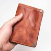Simline محفظة جلدية أصلية للرجال خمر Bifold Men Men's Wallets Rase Base مع حقيبة أموال من زحار السوستة Coin H220422