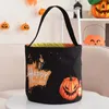 Halloween Glow Basket Pompoentas met lichte rekwisieten Geschenkomschakeling 9,4x9.4inch Kinderen HANDEL CANDY TAGS Ghost Festival Draagbare bucket Decoratie