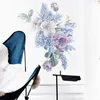 Romantic Purple Flowers Wall Stickers Home Wall Decor Wall Decals Living Room Decor Water Color Wallpaper Self-adhesive Stickers