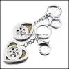 Key Rings Jewelry Heart Snap Button Simple 18Mm Keychains Keyring For Women Men Ginger Snaps Drop Delivery 2021 3Zxop