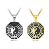 Pendant Necklaces Stainless Steel Eight Hexagrams Tai Chi Statement & Pendants Chinese Style Enamel Vintage Jewelry Drop