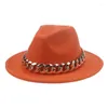 Berets Frauen Hut Luxus Breite Krempe Dicke Gold Kette Fascinator Beige Hüte Für Männer Panama Cowboy Fedora Sombrero HombreBerets